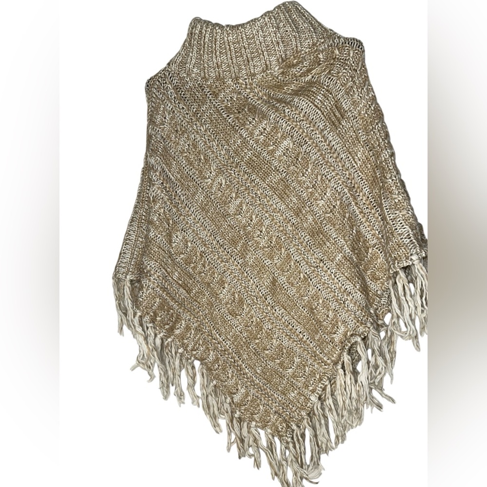 Time and Tru Tan Knit Poncho - Picture 3 of 7